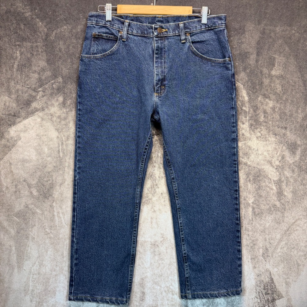 Wrangler Premium Quality Jeans Mens Blue Regular 34x29 Workwear Casual Denim